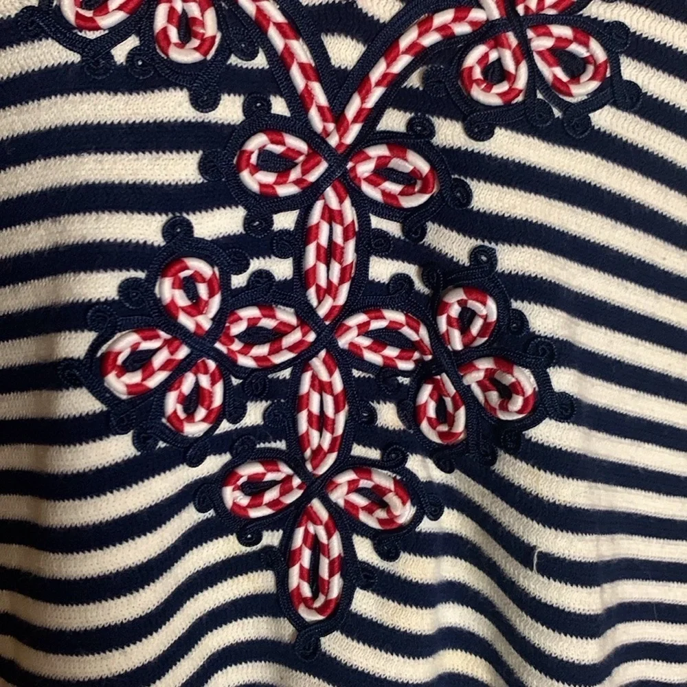Tory Burch Katama nautical stripe tunic top Size Medium